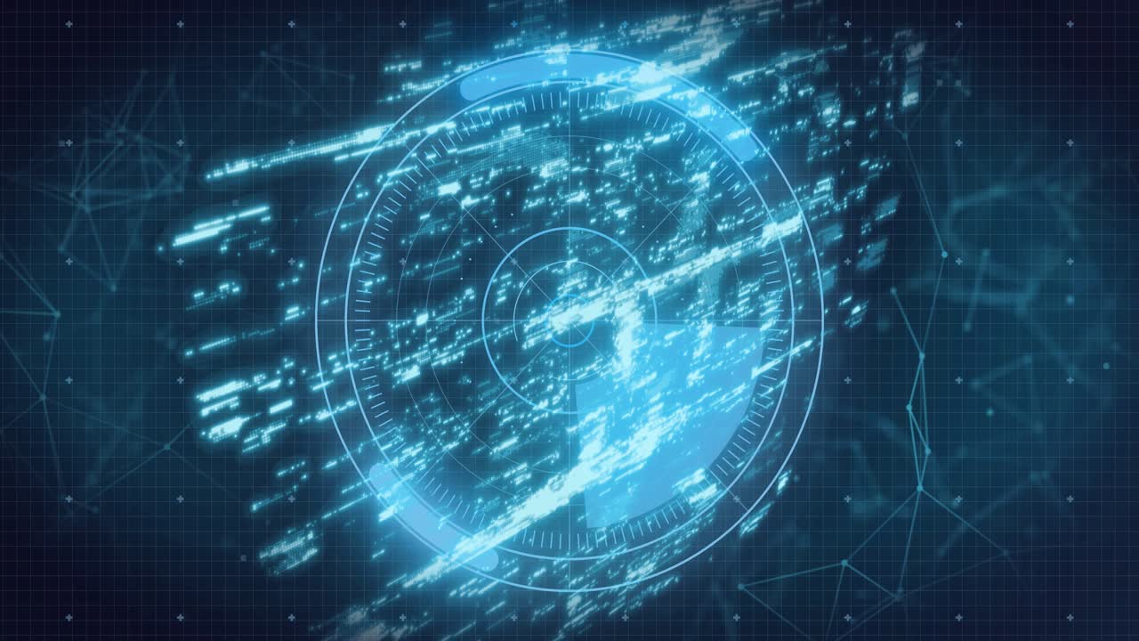 Particles sweeping, tracing shield, rotating scan ring, shield pulsing, prints shifting, verifying