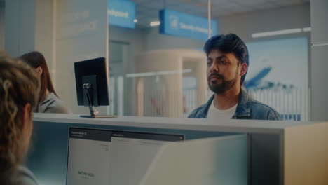 airport check-in with fingerprint scanner