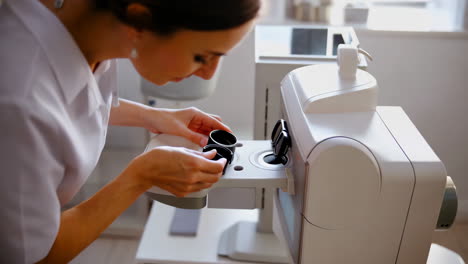 ophthalmologist performing eye examination
