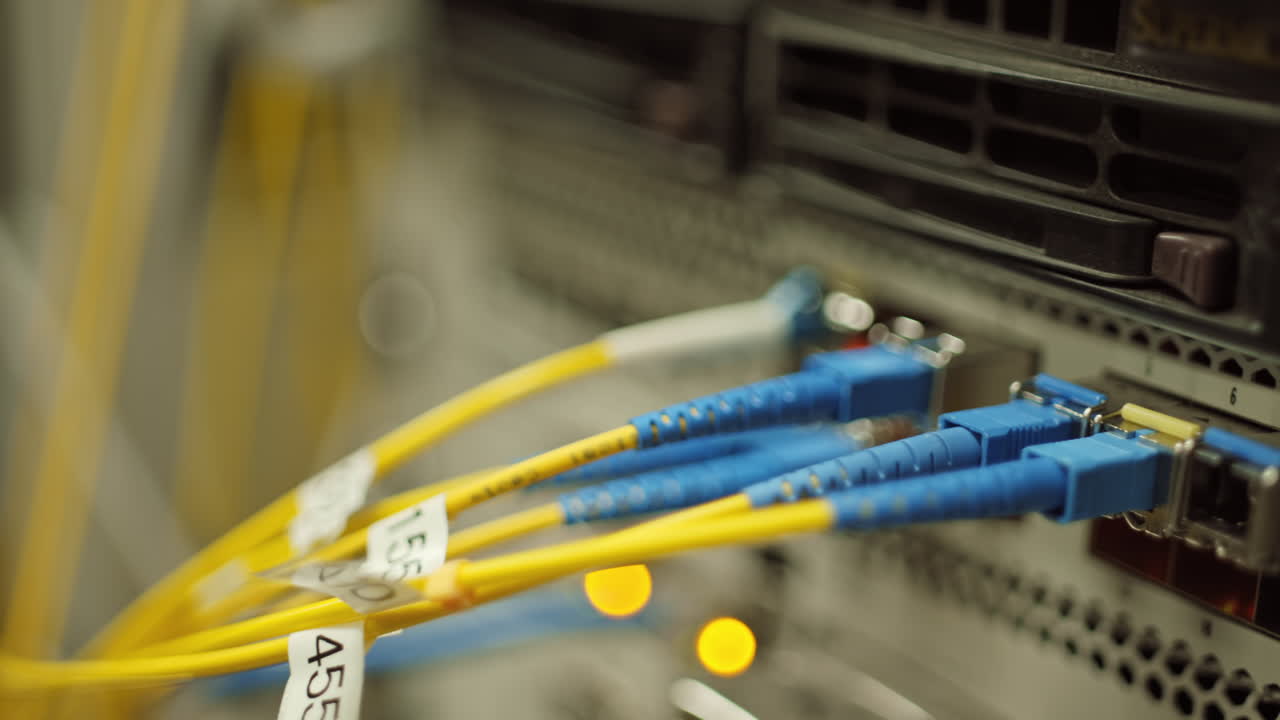 Network Panel and Wires in Modern Server Room