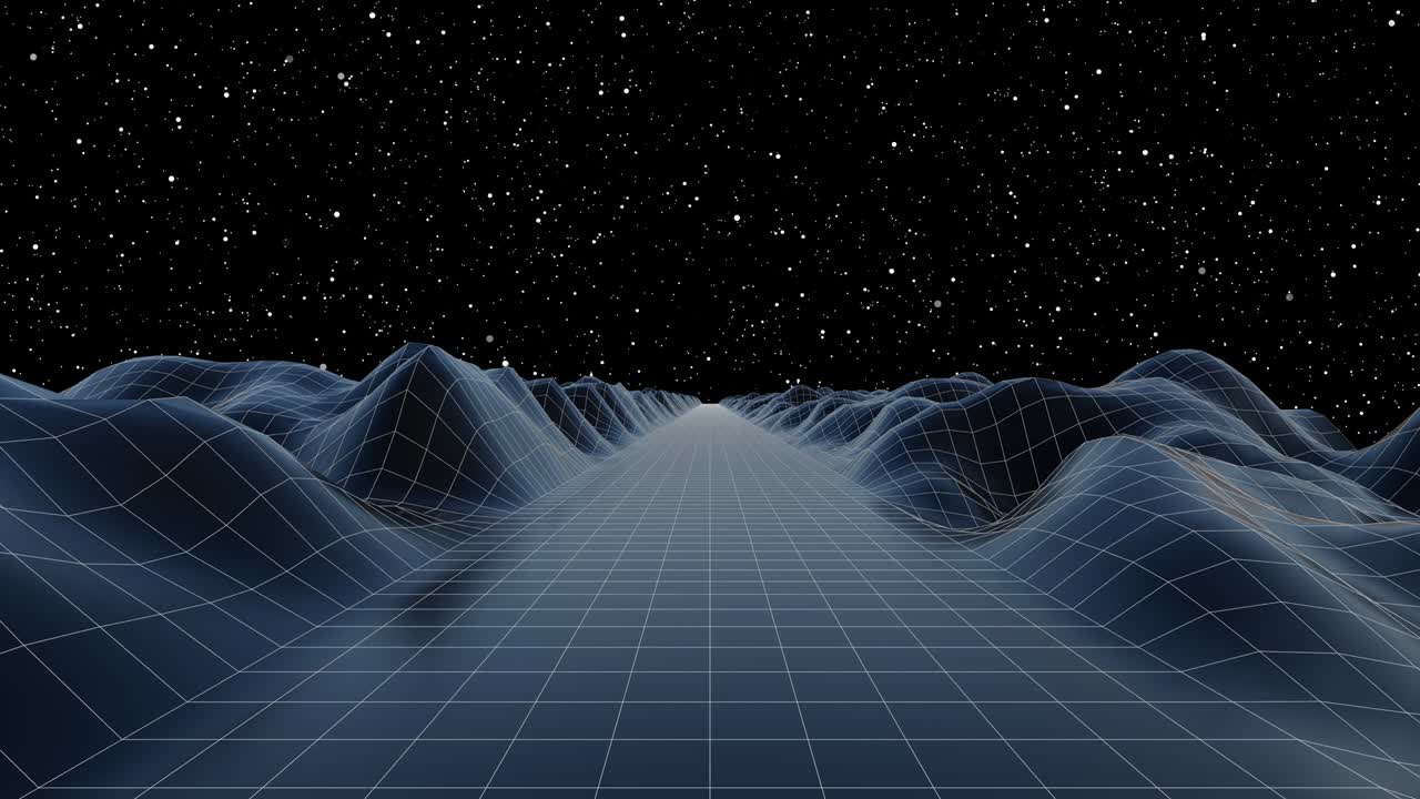 Retro background animation. Low poly terrain