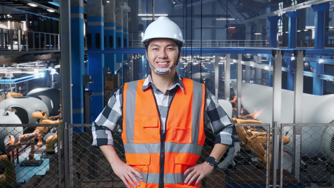 Ingegnere della fabbrica sorridente