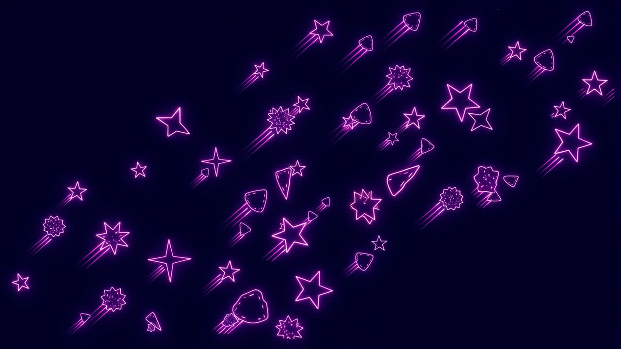 Neon Star and Comet Background