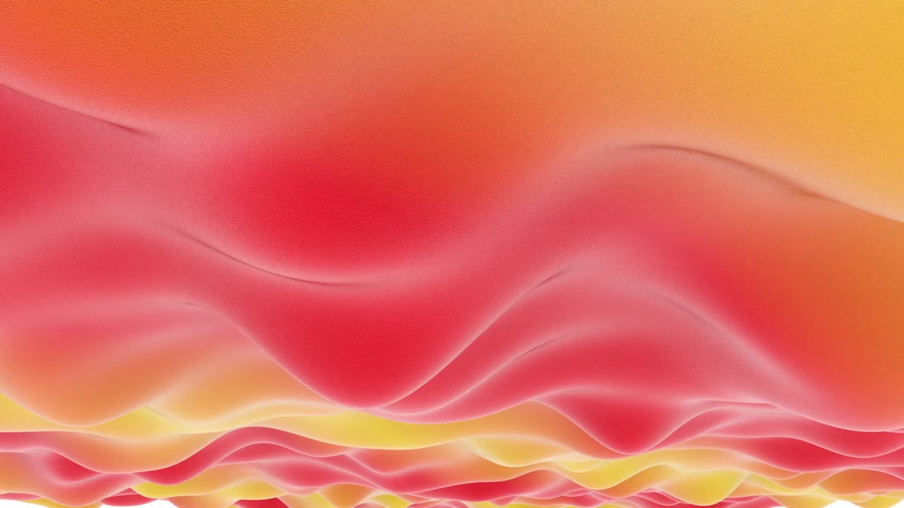 Gentle abstract animation of soft, undulating waves in warm sunset colors like orange, yellow, and red. Calming, flowing, and ambient motion background