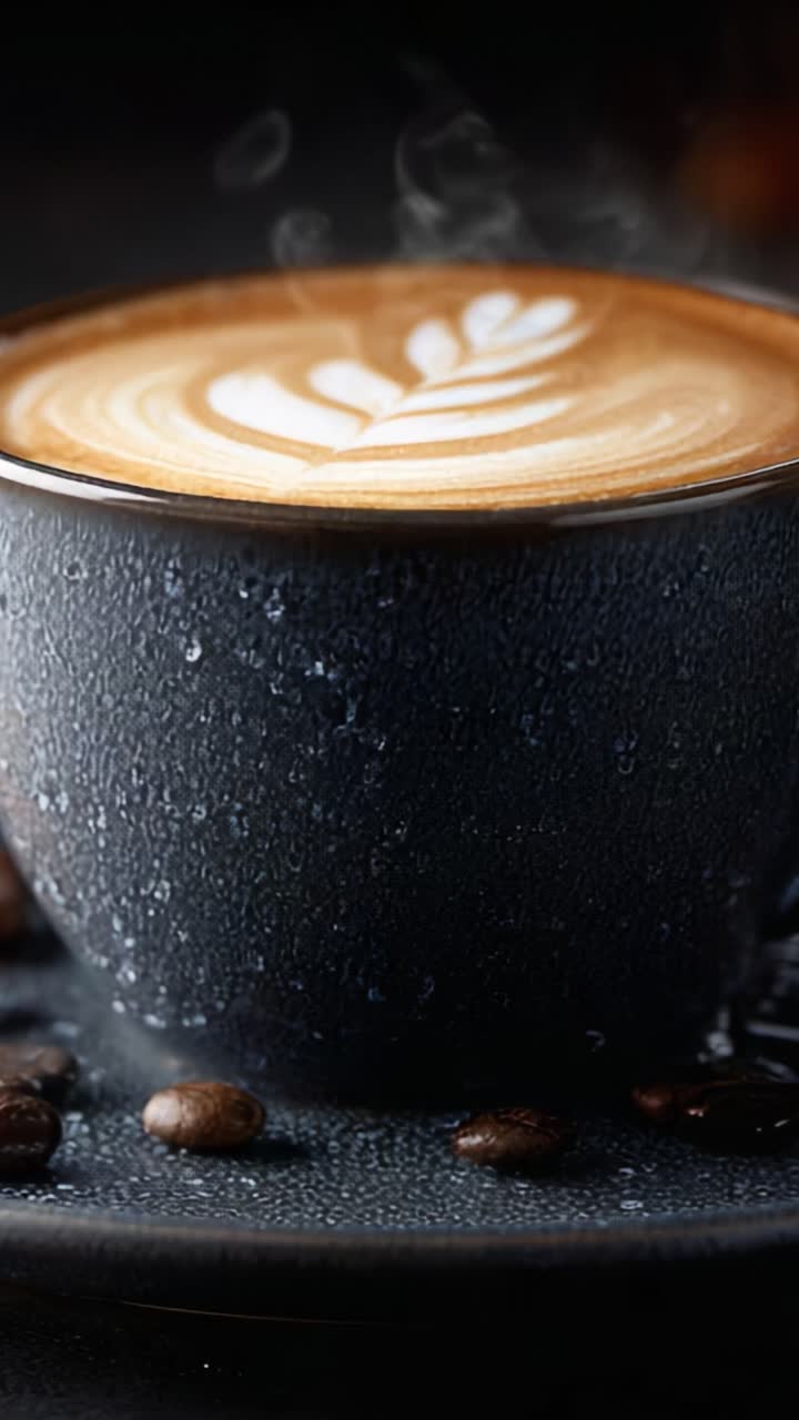 En varm og indbydende kaffeoplevelse med smuk latte art: En fængslende rejse ind i kaffekulturens verden og kvalitetsbrygningsteknikker