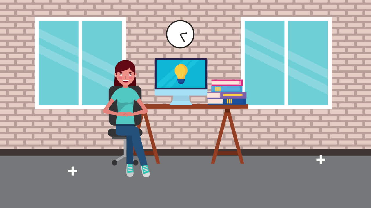 young businesswoman in the office working