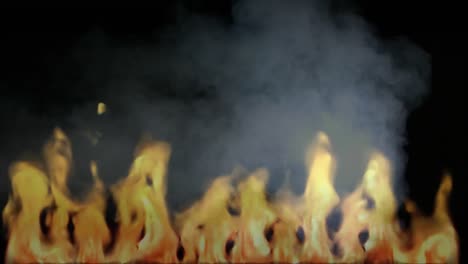 Zusammensetzung-Aus-3D-Flamme-Vor-Schwarzem-Hintergrund