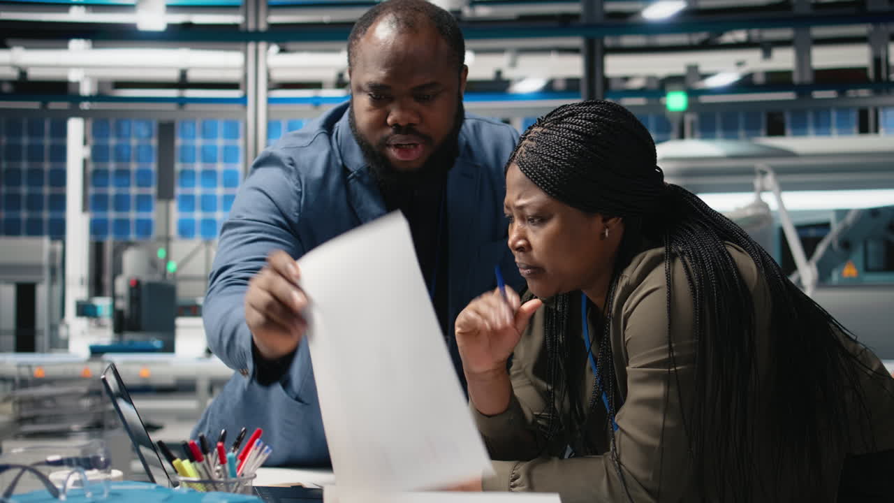 Engineers working together in a high-tech environment