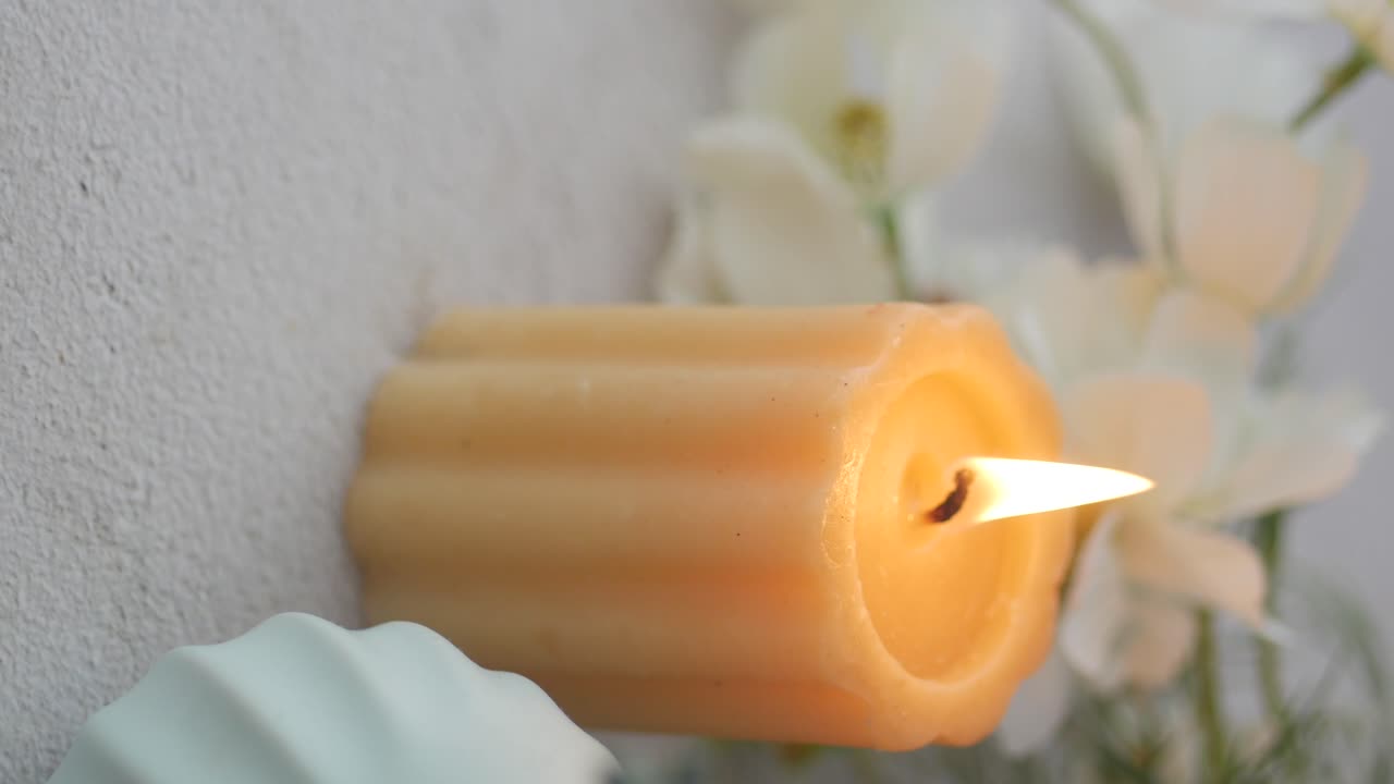 Relaxing Candlelight Scene with Flowers