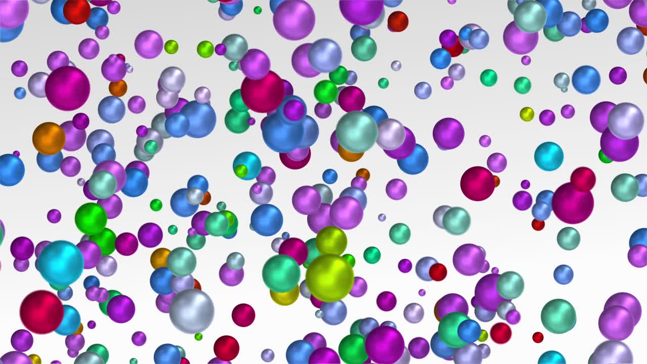 Levende faldende kugler: 3D-gengivelse af farverige kugler i bevægelse