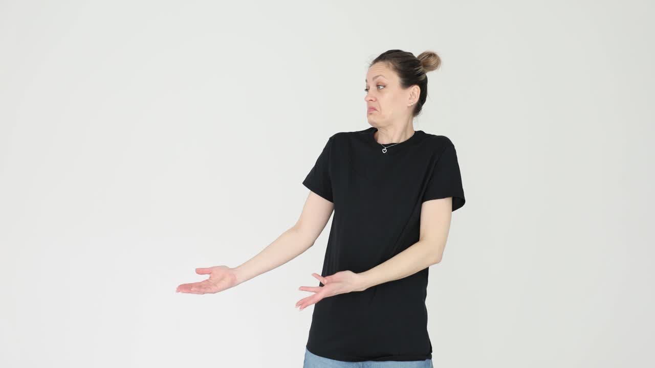 A woman expressing disgust