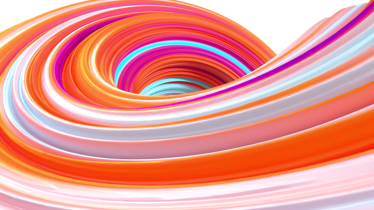 다채로운 둥근 기하학, 그라디언트 곡선 배경, 3d 렌더링