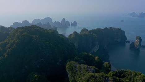 breathtaking view of rock formations and cliffs on ao nang beach in krabi province, thailand