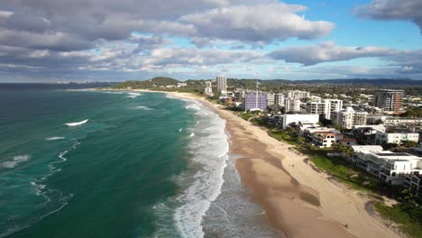 palm beach in gold coast, queensland, australia - drone shot