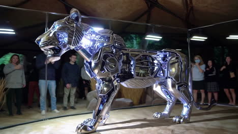 mechanical lion sculpture