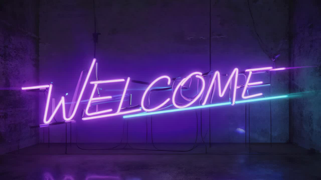 Neon Welcome Sign
