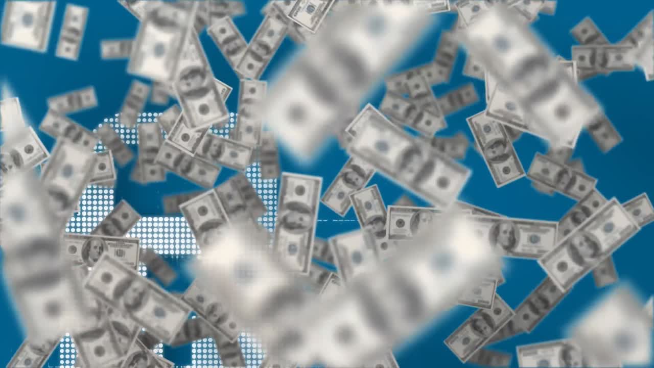 animación de dinero flotando sobre el candado