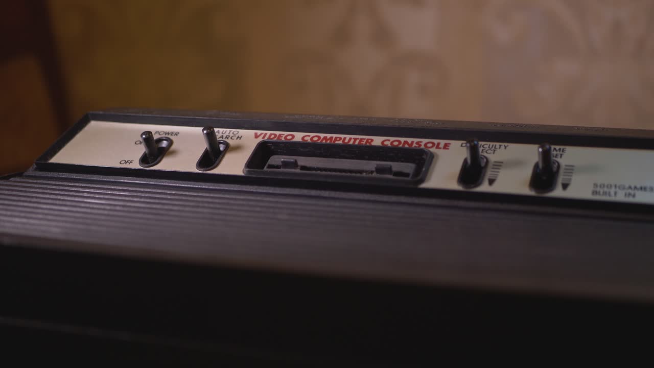 Close-Up Of Vintage Video Computer Console TV Game