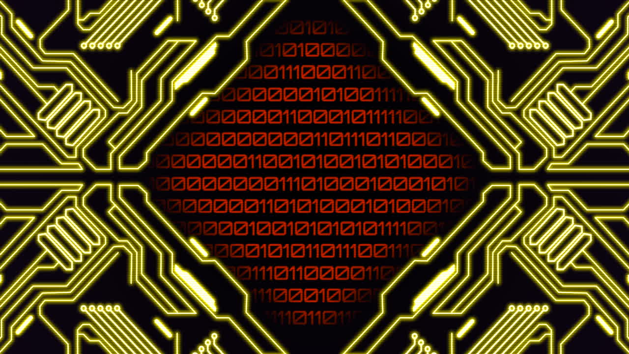 Intricate circuit board with electronic components and interconnected lines