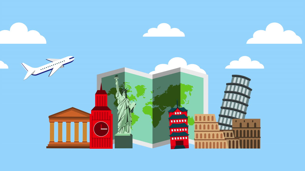 tiempo de vacaciones con monumentos mundiales