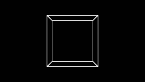 los bucles de animación de forma de cubo 3d giratorio en un fondo transparente.