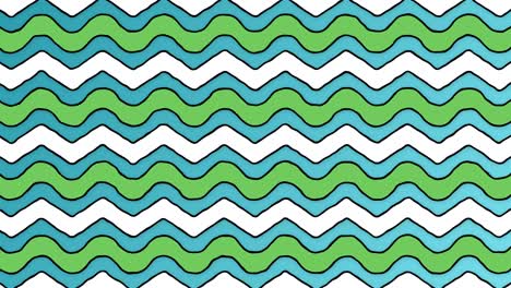 dibujos animados en zigzag verde líneas azules blancas fondo animado