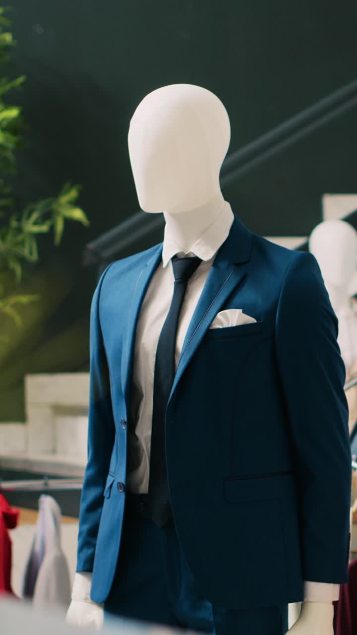 Man adjusting a suit on a mannequin