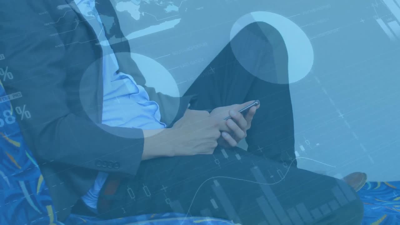 스마트폰과 데이터를 사용하는 사람