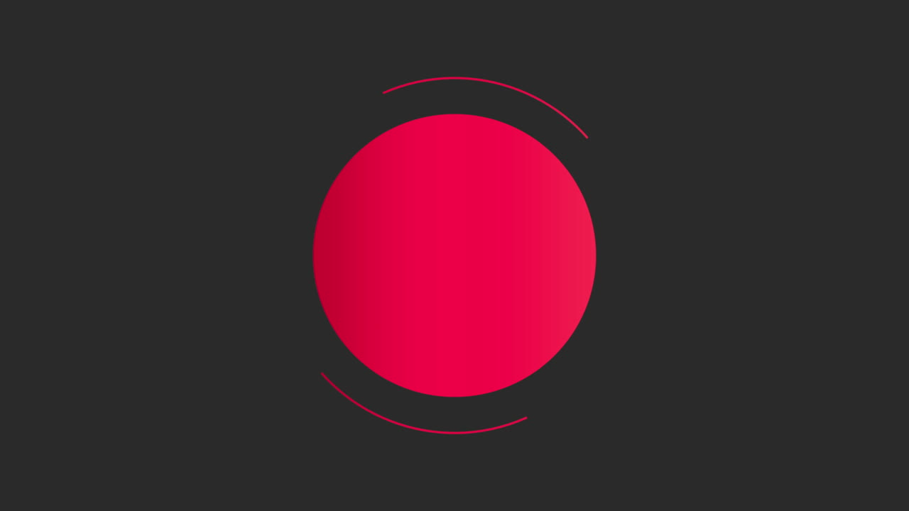 검은색 그라데이션에 빨간색 기하학적 원