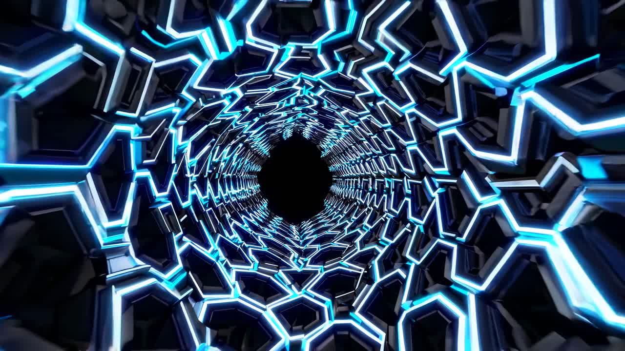 abstracto túnel hexagonal futurista