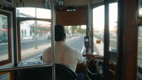 tram driver view