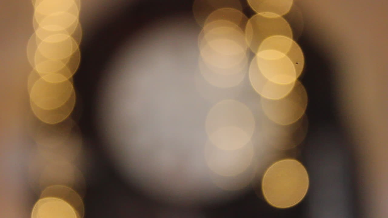 Blurred Vintage Clock with String Lights