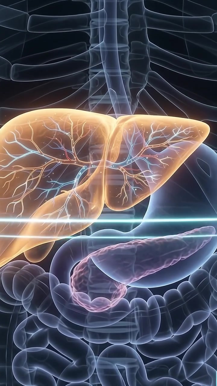 Medical Animation of Human Liver Anatomy and Blood Flow | Premium Stock ...