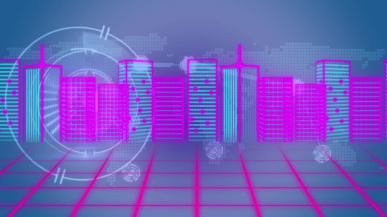 Animation of scope scanning over digital city