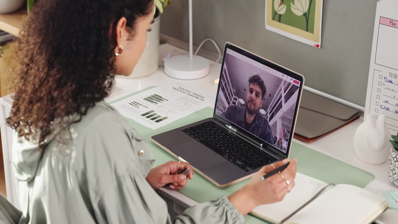Woman on Video Call Working from Home
