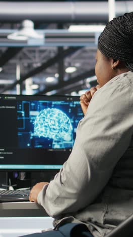 vertical video data center technician using artificial intelligence deep learning models