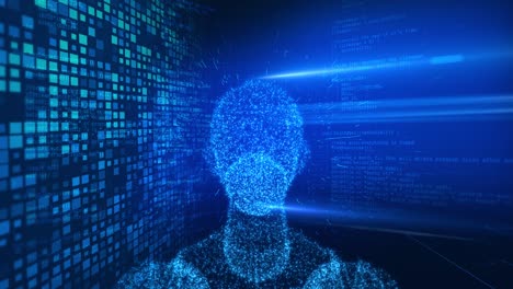 artificial intelligence biometric medical face scanner loop backgrounds.