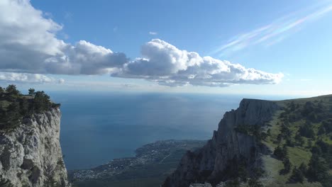 mountainous clifftop view of the ocean