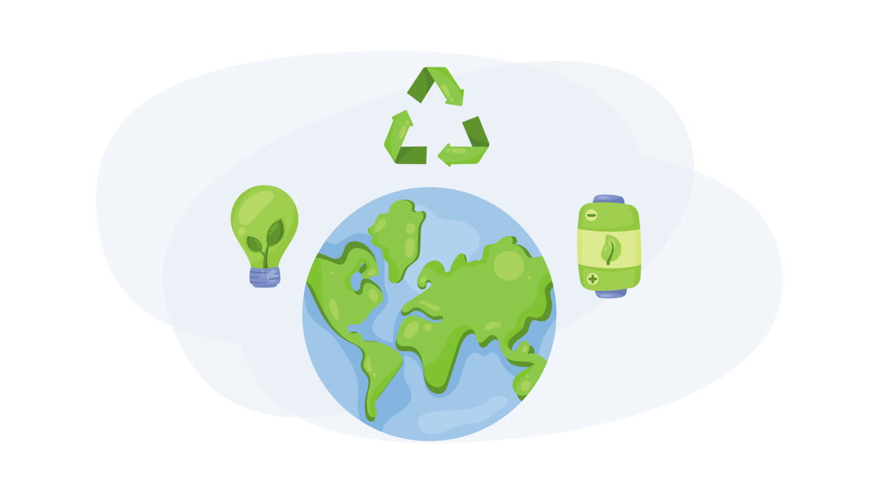 animación de ecología con animación del planeta mundial