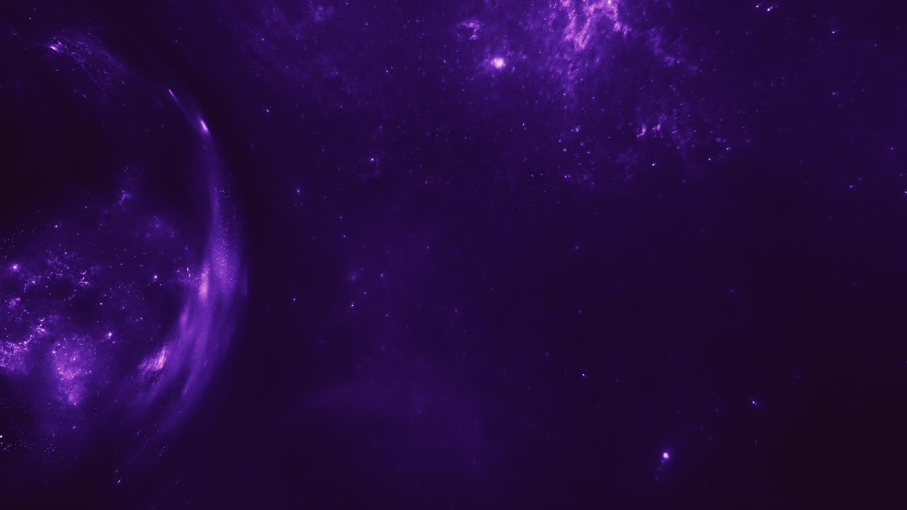 A giant violet wormhole curves the space around it