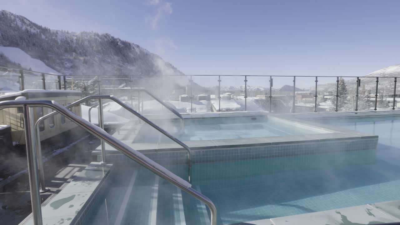Steamy Pool in Aspen Colorado, Winter
