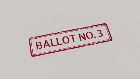 ballot number 3 stamp