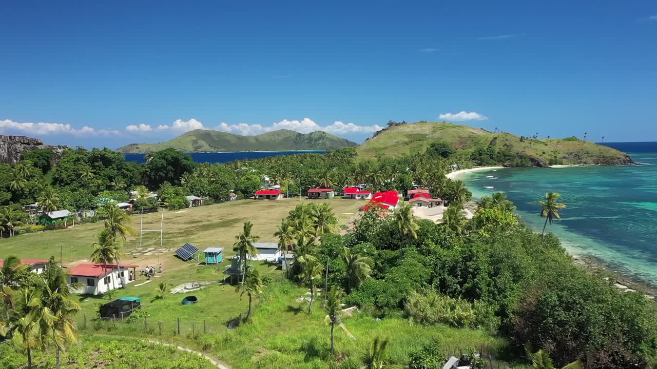 조감도는 야누야 섬 피지에 거주지를 보여줍니다.