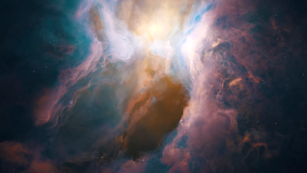 Establishing Shot of Approaching a Large Gaseous Nebula