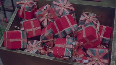 red christmas gifts in a trunk in schilliger in gland switzerland