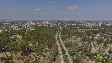 san diego california aerial v74 flyover balboa park above cabrillo freeway capturing marston hills neighborhood within the hillcrest community in daytime - shot with mavic 3 cine - september 2022