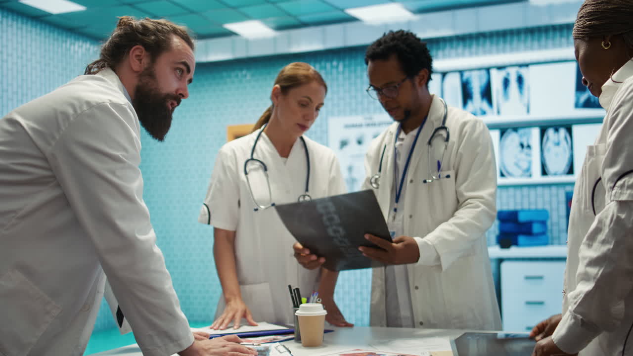 Medical Team Discussing X-Ray Results