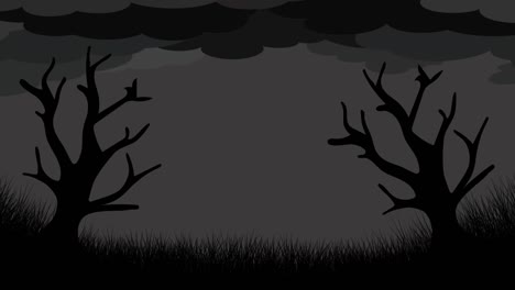 animation of trees moving over clouds