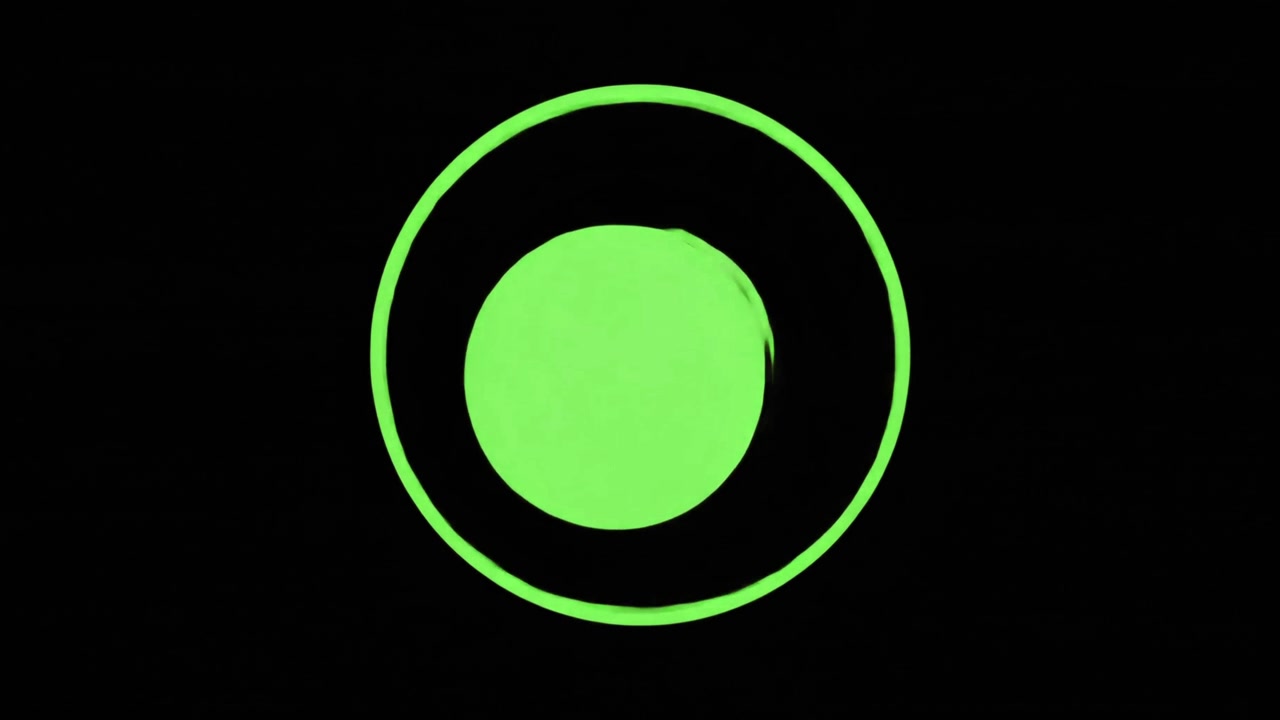 Abstract Green Circle Animation on Black Background