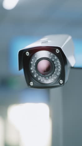 close-up of a security camera
